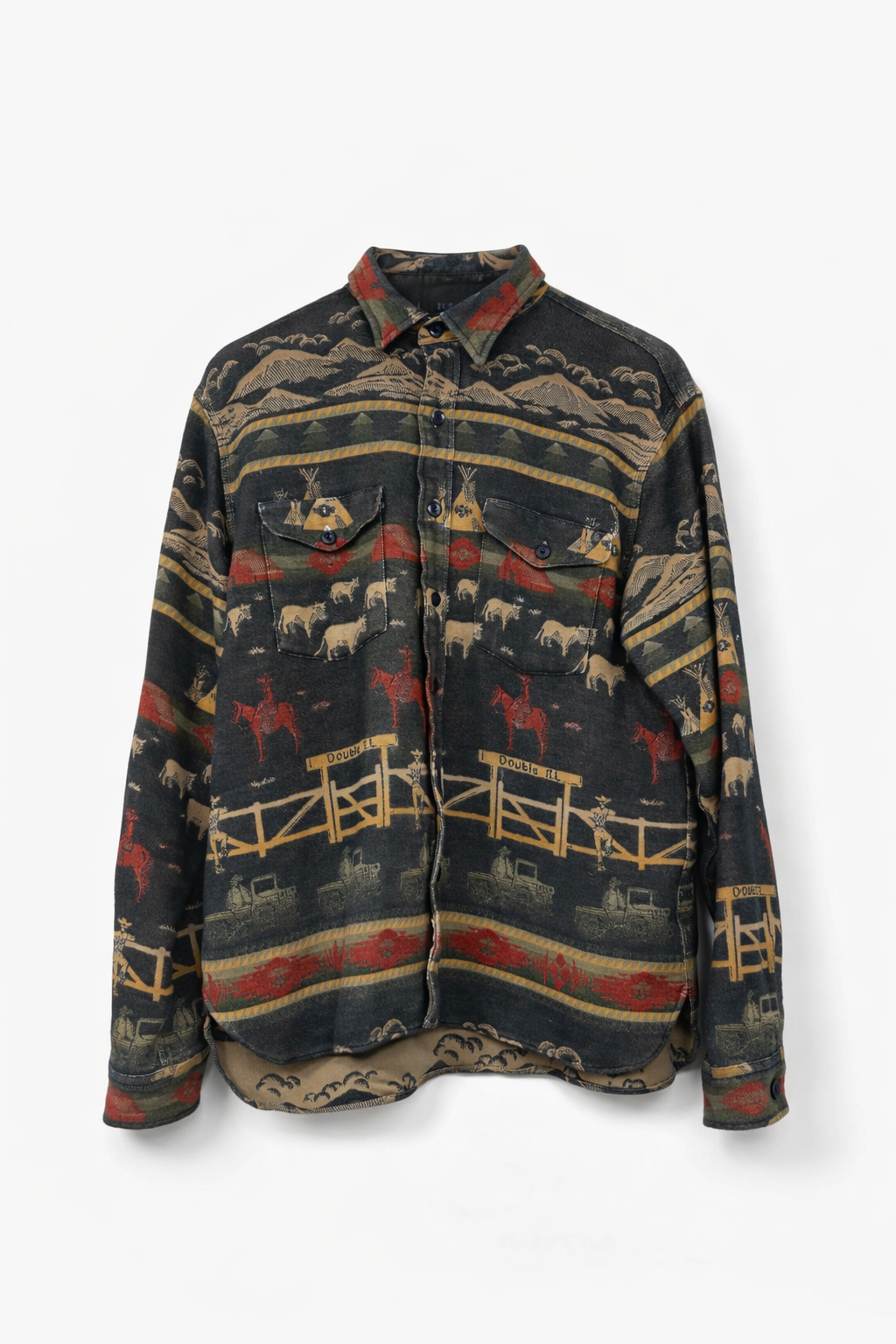 Vintage RRL Ranch Jacquard work shirt flannel sz. Lg. Limited Edition