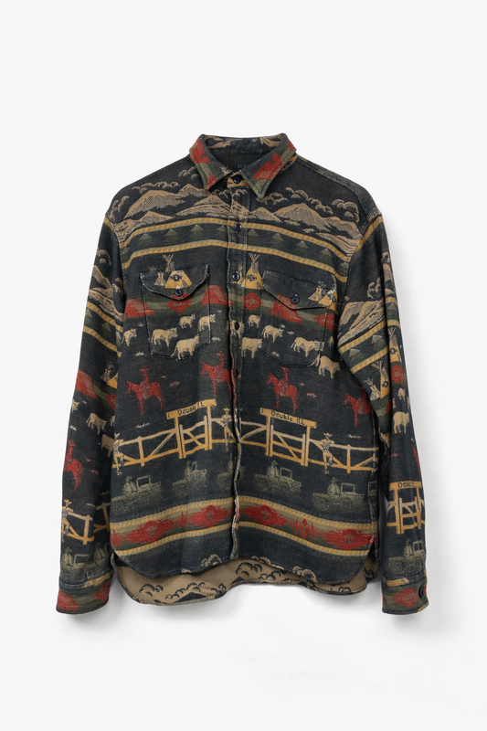 Vintage RRL Ranch Jacquard work shirt flannel sz. Lg. Limited Edition