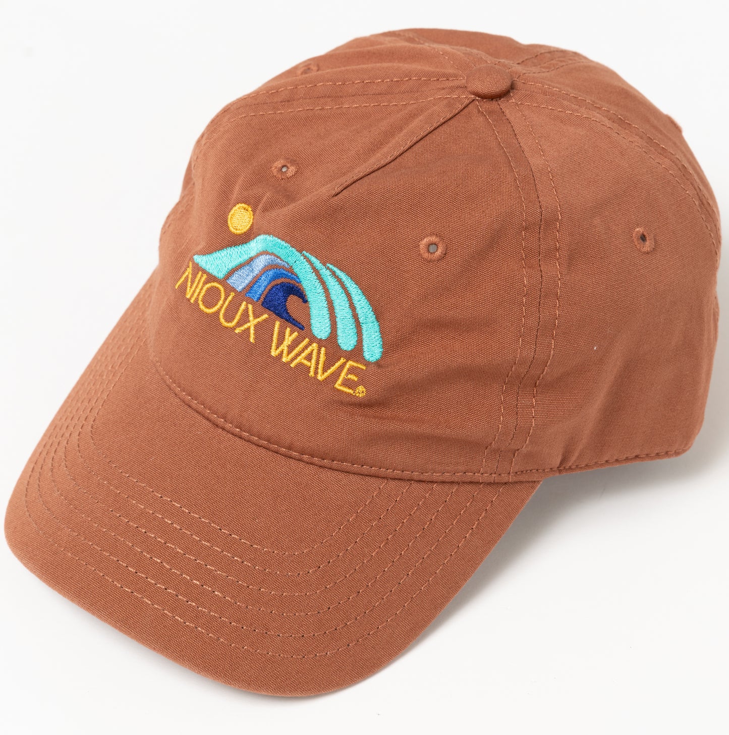 NIOUX WAVE embroidered Wave logo 6 Panel Hat - (Clay)