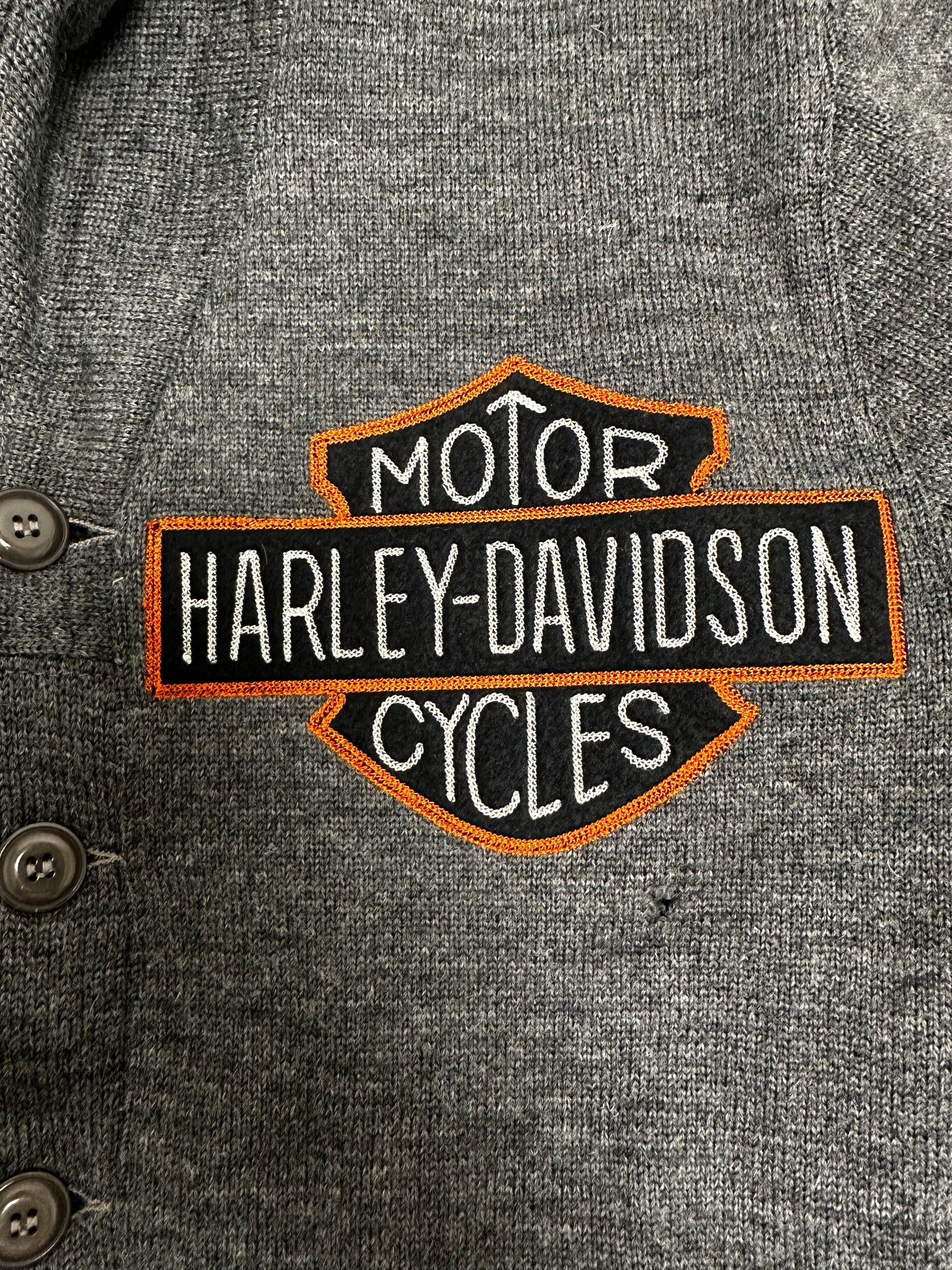 Harley Davidson wool shawl collar cardigan racing sweater - made in USA Sz. Lg.