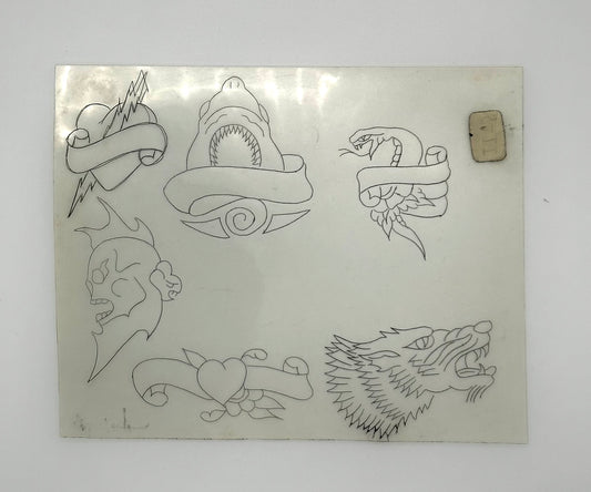 Vintage tattoo Acetate stencil from the Philadelphia Eddies Tattoo Museum collection
